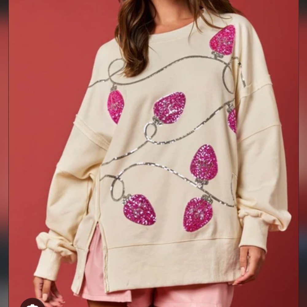 Christmas Lights Sequins Sweatshirt